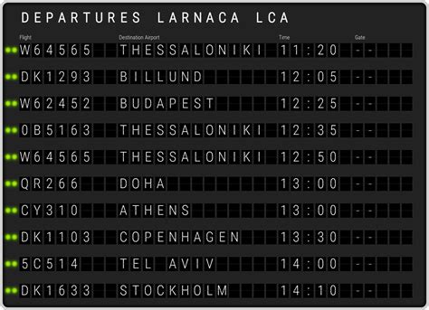 larnaca airport departures schedule